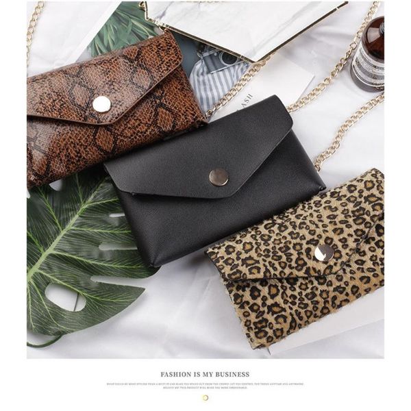 

leopard pattern women waist bags lattice pu leather fanny pack travel belt purse shoulder tote bag