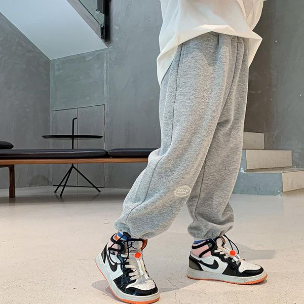 

trousers 2021 boys autumn pocket solid color printing casual kids clothes 2 to 6 fall boy baby pants, Blue