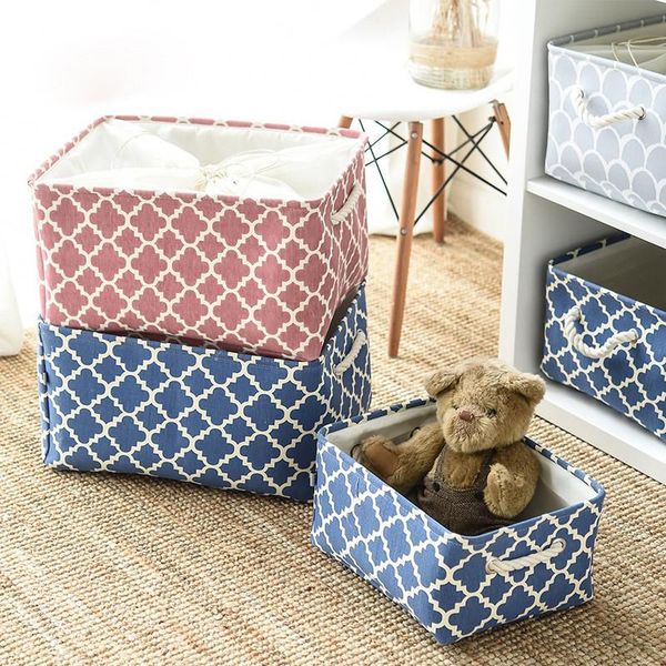

drawstring beam port cotton linen canvas storage box fabric toys clothing drawer household quilt toy laundry basket bags