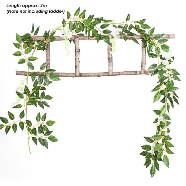 

decorative flowers & wreaths artificial wisteria flower fake rattan plastic hanging wedding home wall decoration faux plants leaf