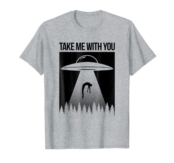 

take me with you alien abduction spaceship ufo shirt, White;black