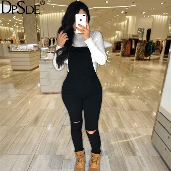 

women's jumpsuits & rompers dpsde black students lovely women suspenders streetwear casual long jumpsuit autumn bodycon fhsw, Black;white