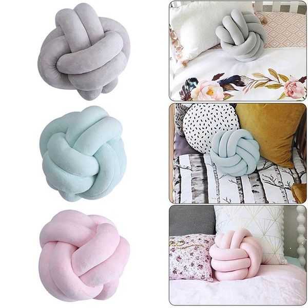 

cushion/decorative pillow warm nordic style cushion velvet ball knot solid color baby rest sleep dolls stuffed kid bedroom decors