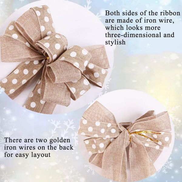 

christmas decorations tree bow decoration diy gift wrap pull bows ribbon khaki festival lattice pack
