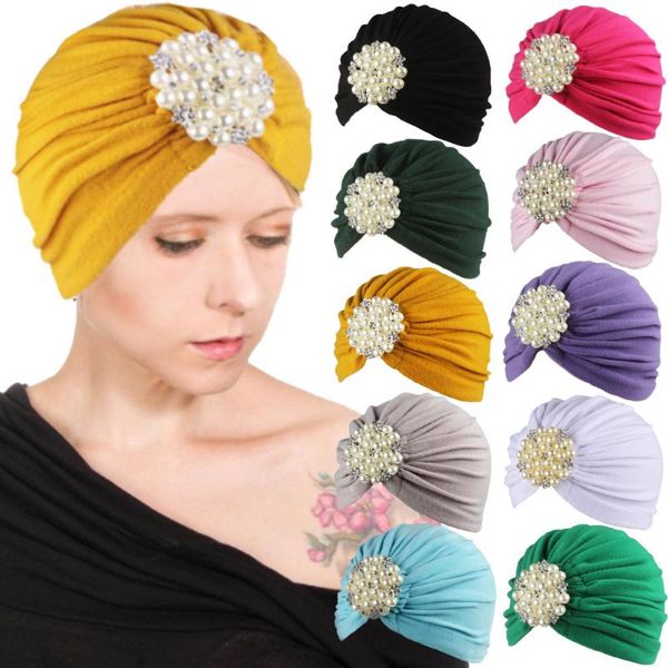 

beanies big pearl hat bohemian baotou cap gorros de lana turban femme hats for women bonnet beanie chapeau caps luxe touca