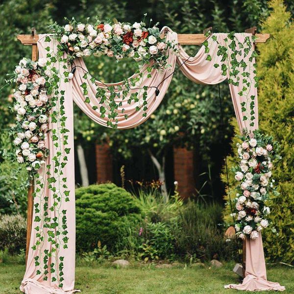 

strands 86 ft artificial lvy leaf vine garland fake foliage hanging plants plant silk vines for wedding birthday party decorative flowers &