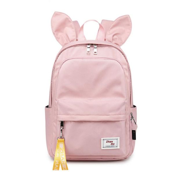 

women's large capacity backpack canvas waterproof schoolbag ears students travel bag girl school lapbags