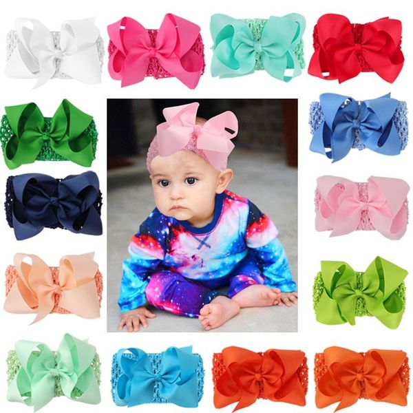 

hair accessories cn wide baby nylon born headband knotted bow band for girls solid color kids toddler turban, Slivery;white