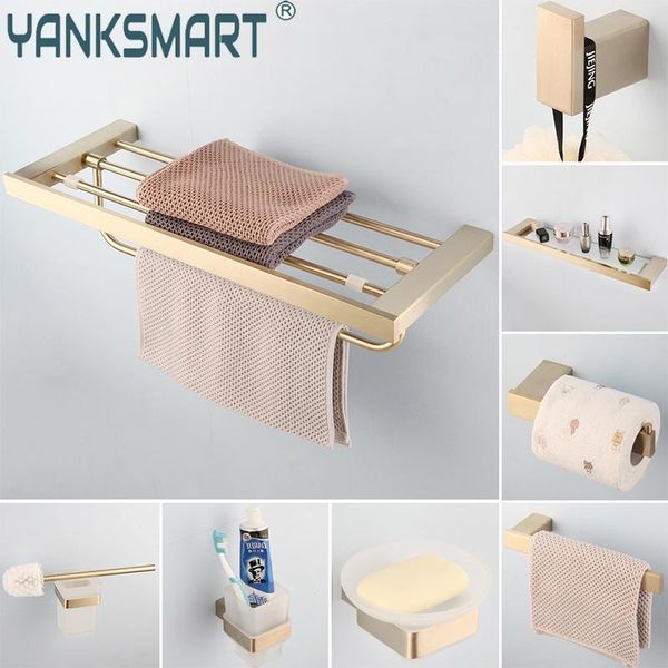 

bath accessory set bathroom accessories hardware gold zinc alloy towel shelf wc papier toilette toilet golden