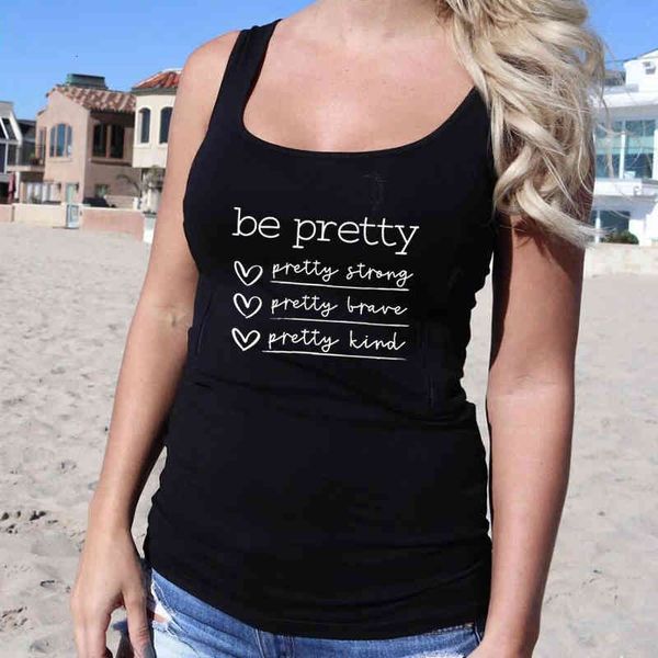 

women's vests be pretty christian graphic regatta, strong heart, love, printed, feminine, cotton, sleeveless, party clothes ac03, Black;white