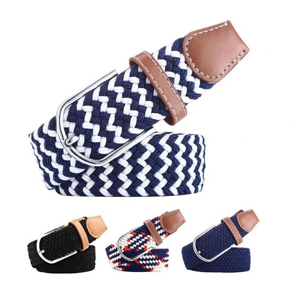 

belts belt adjustable braided elastic pin buckle waist for daily wear breathable all match, Black;brown