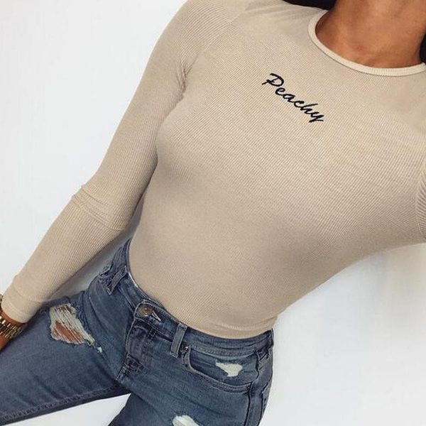 

women's jumpsuits & rompers 2021 autumn winter o neck embroidery bodysuit long sleeve tight casual knitted basic womens jumpsuit, Black;white