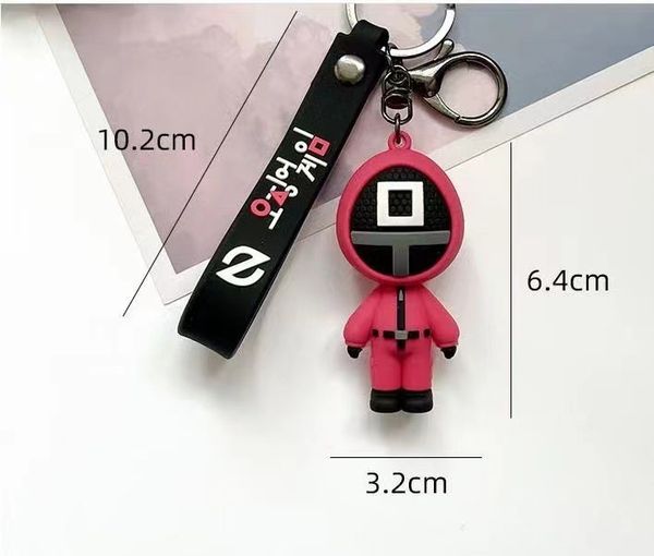 

korean squid game key chain zhengzai's same doll trinket, Slivery;golden