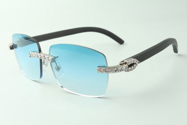 

designer xl diamond sunglasses 3524025 with black wood arms glasses, direct sales, size: 18-135mm, White;black