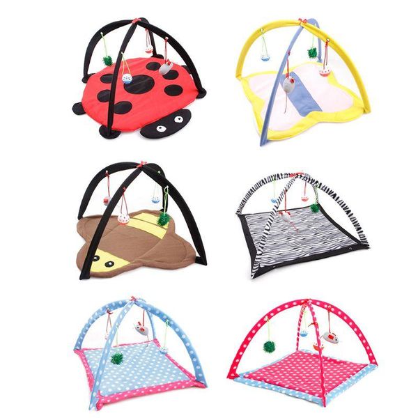 

cat play mat, tent activity center with hang toys balls mice, outdoor bed for k3na