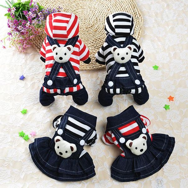 

dog apparel cute jumpsuit/dress for small dogs winter warm pet clothes puppy jackets outfits bear costume chihuahua