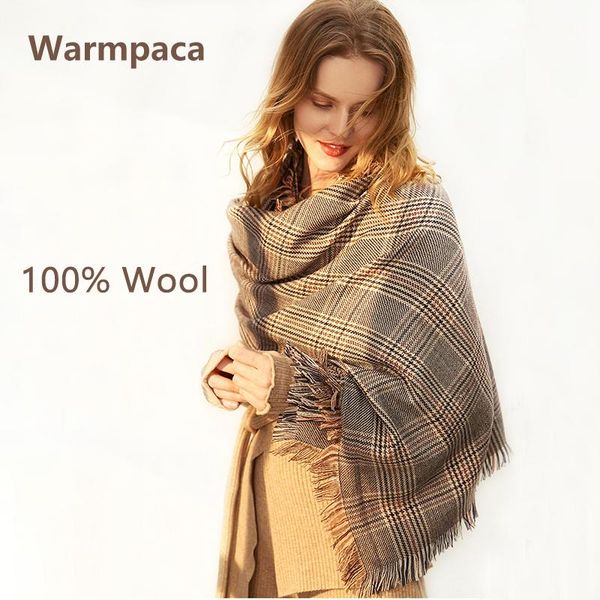 

scarves warmpaca 100% wool scarf ladies' shawl brown black, Blue;gray