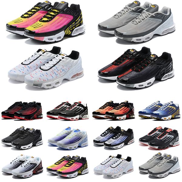 

with box designer original tn plus 3 running shoes mens trainers chaussures triple black deep royal red spider silver white bred smoke grey
