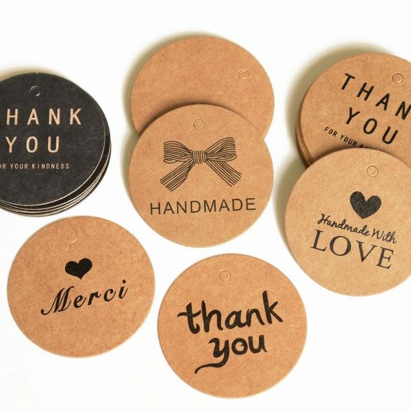 

gift wrap 50-150pcs 4cm thank you tag handmade happy birthday packaging decoration labels decorative card baking listing