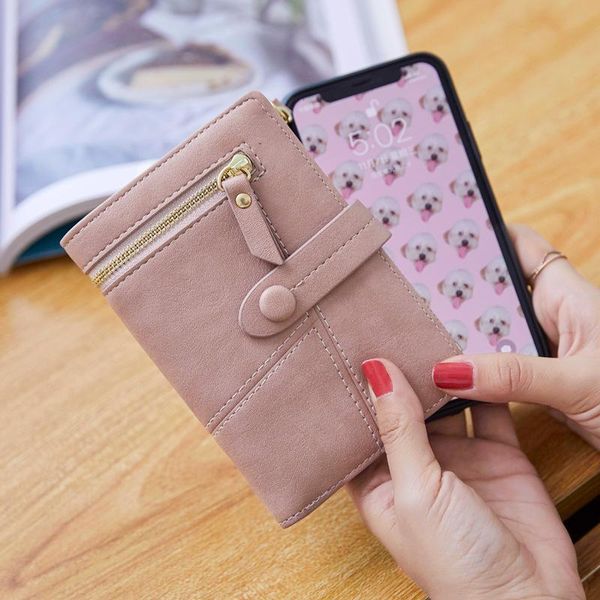 

wallets 2021 women's wallets, female short students, fashion folding, multifunctional handbags, small wallet, Red;black
