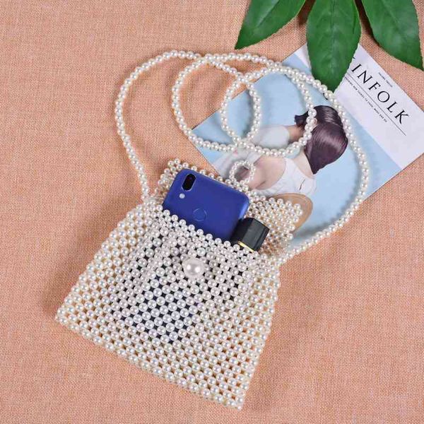 

fashion niche design exquisite pearl handmade mini versatile beaded bag