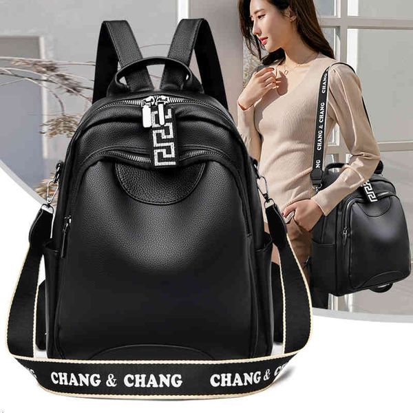

backpack women student bag pu leather fashion s female feminine casual large capacity vintage shoulder bags 362p