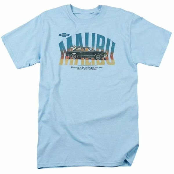 

chevrolet thumbs up t shirt mens licensed chevy malibu tee light blue, White;black