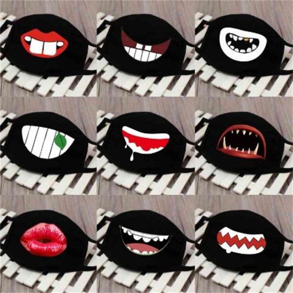 

expression cute facial personality funny cross dust proof cotton breathable printed mask