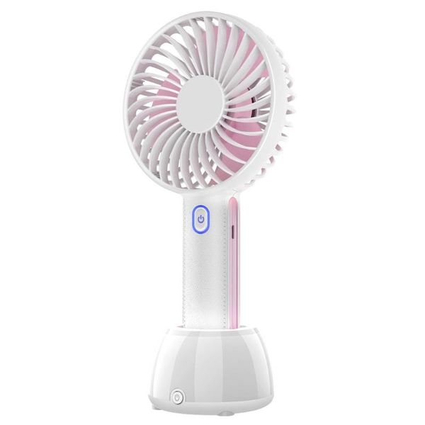 

electric fans potable usb handheld fan mini cooling 3 wind speeds deskw/ led night light base for home office car h05f