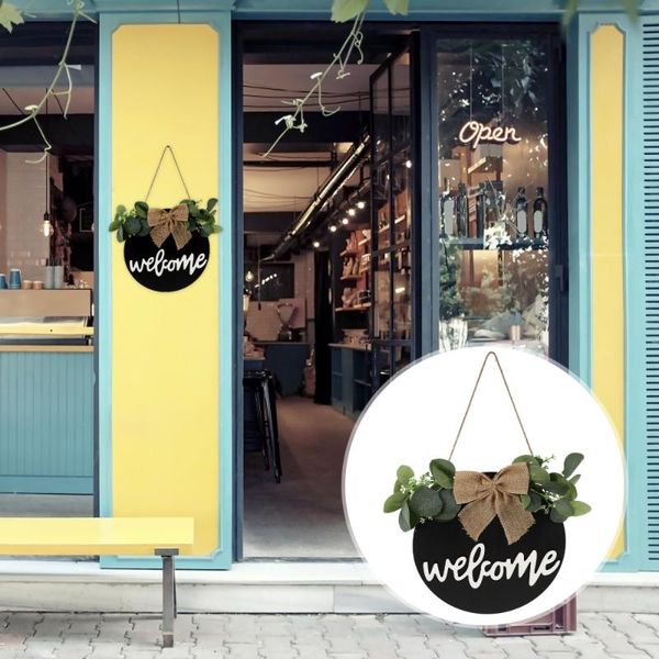 

1pc wooden hanging welcome sign unique wreath door pendant adornment other hardware