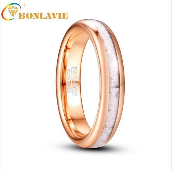 

wedding rings 4mm white marble electric rose gold tungsten steel ring jewelry quality, Slivery;golden
