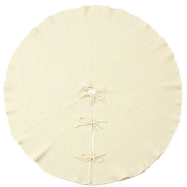 

aprons christmas tree skirt,ruffled skirt 48 inches knit knitted rustic xmas holiday decoration large collar mat
