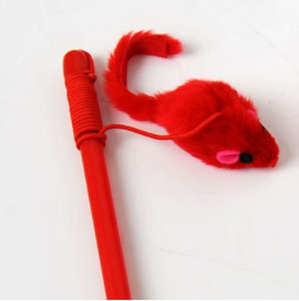 

cat toys cute design plush mice teaser toy for cats interactive steel wire feather pet rod roped teasing accessories