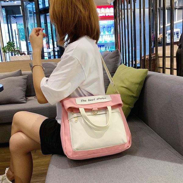 

autumn little fresh girl heart color canvas bag female bags fairy double shoulder student class schoolbags backpack