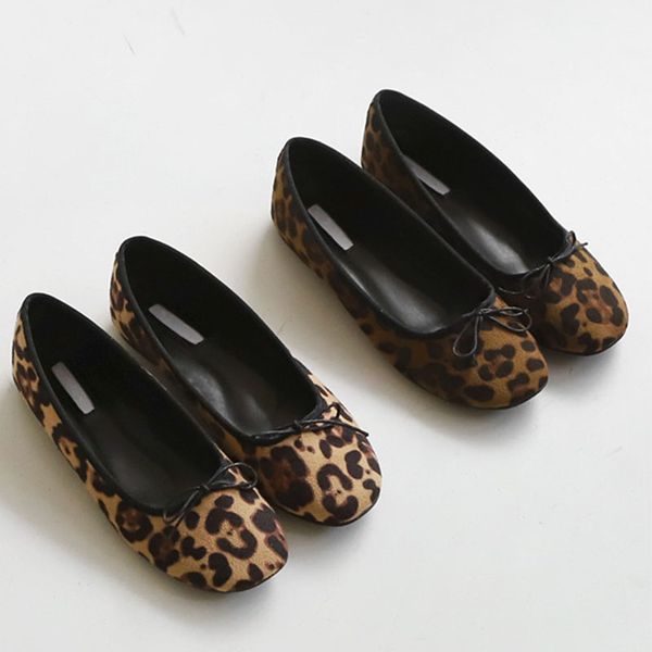 

2021 women flats shoes fashion bow-knot urban charm leopard round head comfortable slip-on soft bottom simplicity women shoes m, Black