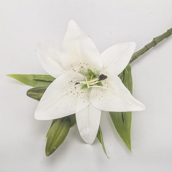 

decorative flowers & wreaths 5 heads artificial lily pu real touch wedding decoration fake home plants