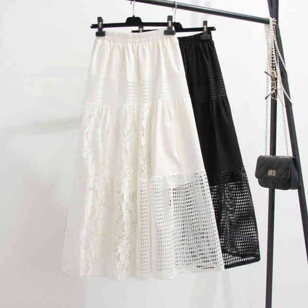 

skirts skirts arrival spring lace patchwork hollow out a-line maxi long white black cotton s vnut