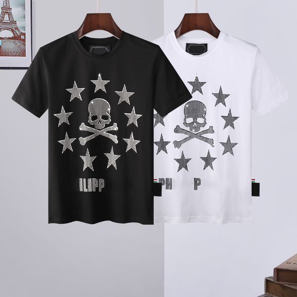 

pp men t shirt spring and summer jackets high grade cotton short sleeve round neck shirts luxury t-shirt size: m  xl xxl 3xl, White;black