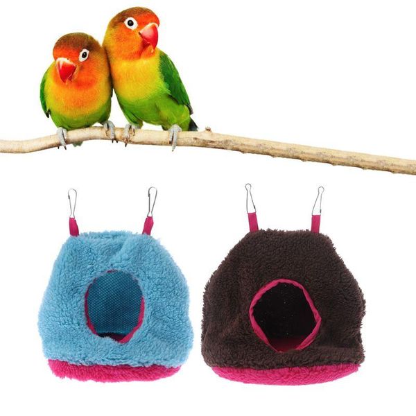 

plush parrot hammock cage bird hanging bed house nest tent winter warm drop cages