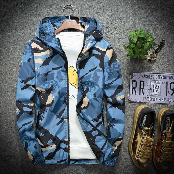 

size 6xl 5xl 7xl spring autumn young men windbreaker hooded jacket slim thin clothing waterproof plus size 210927, Black;brown