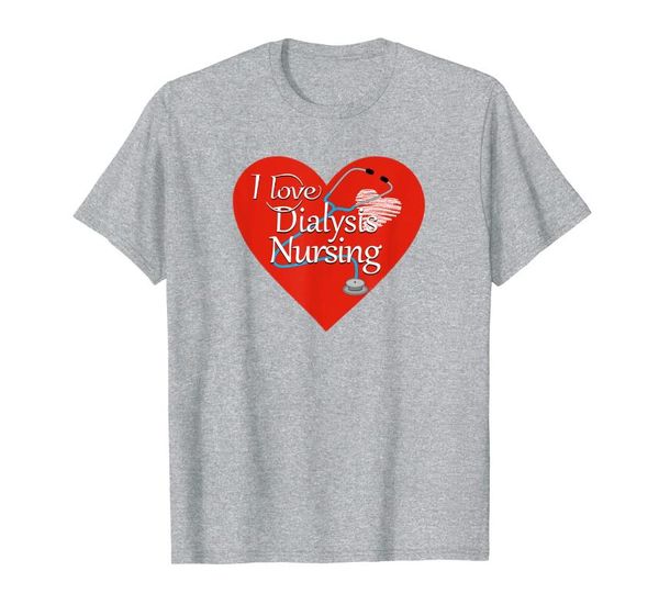 

men's t-shirts gifts i love dialysis nursing caring heart tshirt, White;black