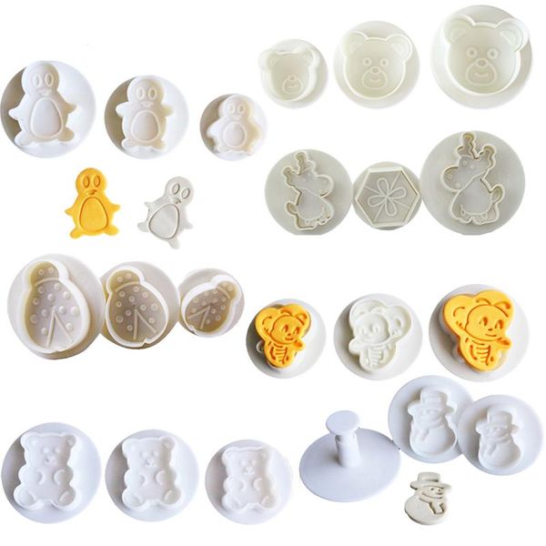 

baking & pastry tools facemile 21pc animal shape plunger cutter cake mold cookie fondant christmas sugarcraft
