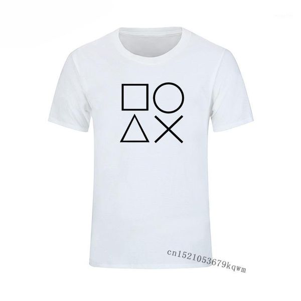 

men's t-shirts arcade controller game symbol & tees summer tshirts hip hop classic cotton short sleeved t-shirt camisa, White;black