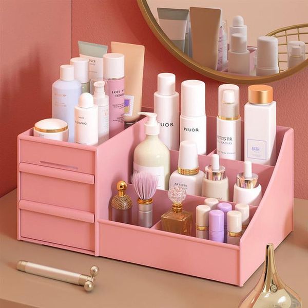 

storage boxes & bins cosmetic makeup organizer with drawer plastic bathroom skincare box lipstick jewelry nail polish cosmetics stand