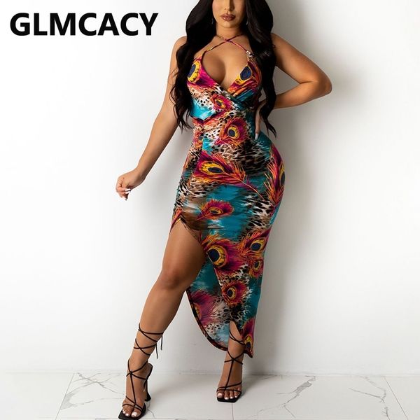 

peacock feather printed backless bodycon maxi dress evening party elegant dresses 210702, Black;gray