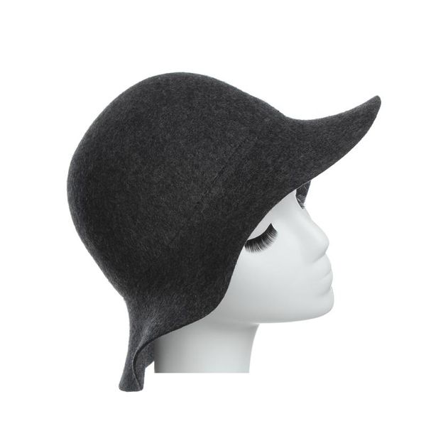 

stingy brim hats wool women fedora winter autumn soft wide female pure colour fedoras cap feminino felt bowler sun hat, Blue;gray