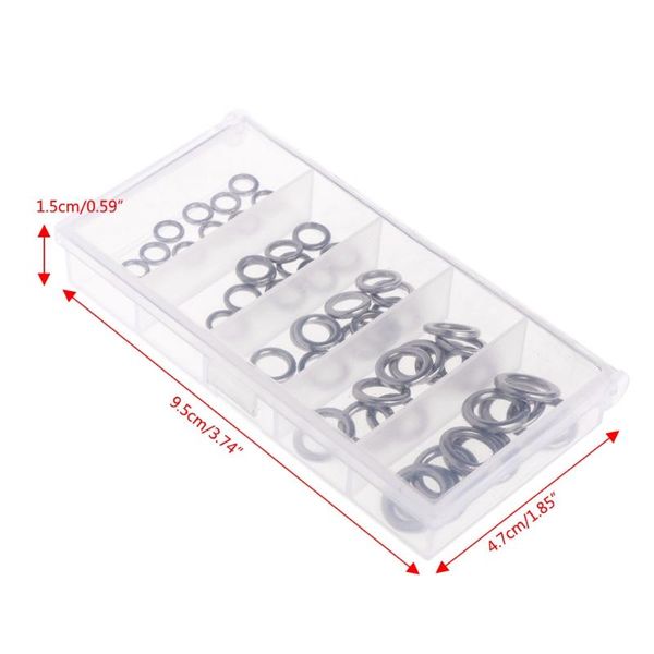 

fishing hooks n0ha 50pcs solid rings stainless steel lures lead jigging tackle connector