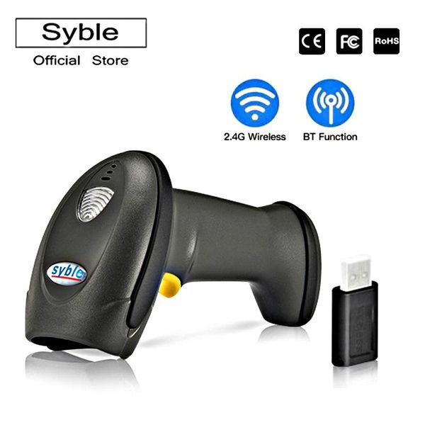 

syble 2d barcode scanner 2.4g wireless & bluetooth cordless cmos image for mobile payment system, xb-6208rb scanners