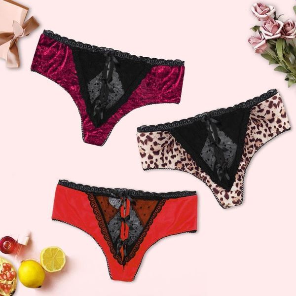 

women's panties women bowtie female underwear floral lace breathable ladies low waist transparent briefs fashion, Black;pink