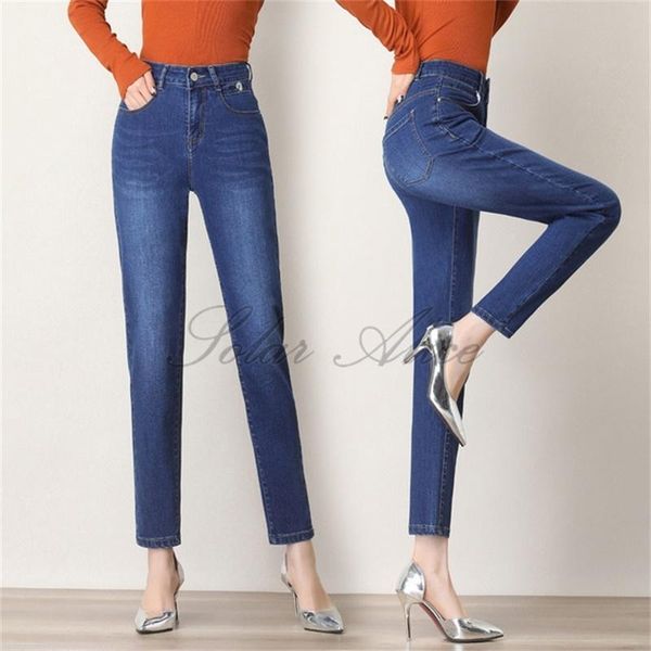 

women's jeans fall 2021 harlan ankle-length slim carrot pants, Blue